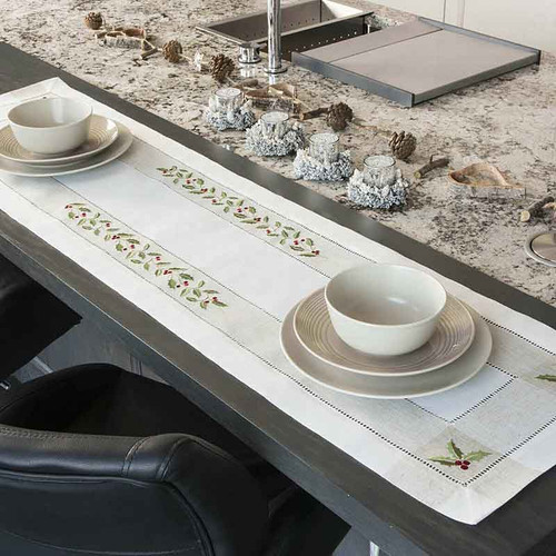 312TR54 Irish Linen Christmas Holy Table Runner ShamrockGift