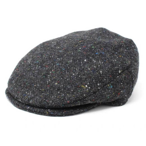 Hanna Hats Vintage Cap Tweed Dark Grey Charcoal Fleck 77B2-642 ShamrockGift.com