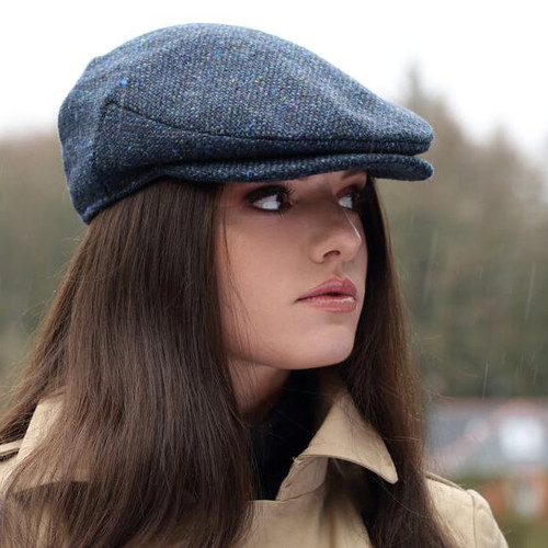 Hanna Hats Vintage Cap Tweed - Blue Salt and Pepper 77B2-D8-1 ShamrockGift.com