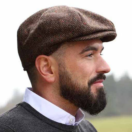 Hanna Hats Eight Piece Cap Tweed - Brown Salt and Pepper 95B2-412G ShamrockGift.com