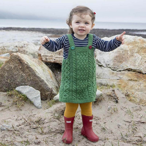 Aran Woollen Mills Green Aran Pinafore Dress A219257 ShamrockGift.com