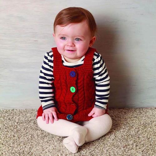 Aran Woollen Mills Baby Button Down Winter Woollen Dress A221262 Chillipepper Red ShamrockGift.com