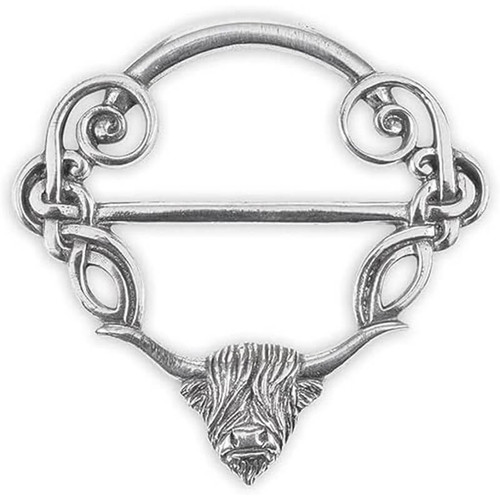AEW-56003 Highland Cow Celtic Scarf Ring ShamrockGift.com