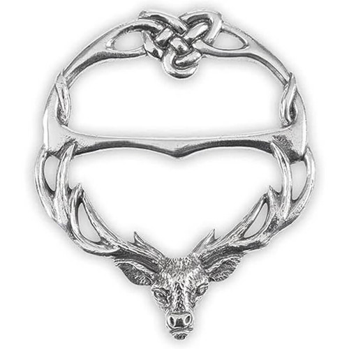 AEW-56005 Scottish Stag Pewter Scarf Ring ShamrockGift.com