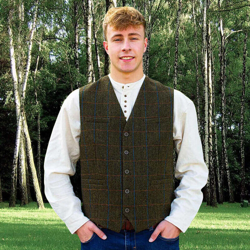 AI-6070GRN Irish Tweed Vest Green Shop online on ShamrockGift.com