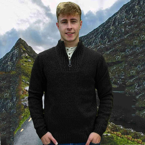 AI-DOL-1/4 Zip Neck Knitted Sweater ShamrockGift.com