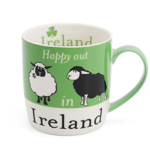 AIS-161764 Ireland Black and White Sheep Mug ShamrockGift.com