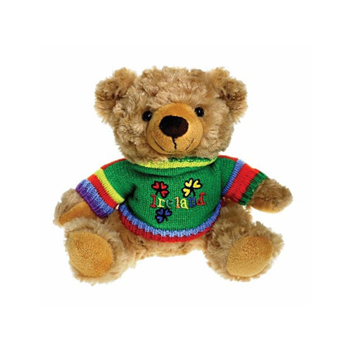 AIS-24212 Patrick Teddy Bear with 3 Shamrock Sweaters ShamrockGift.com