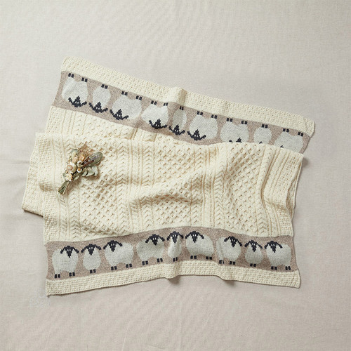 B157092-ONE Kids Sheep Irish Cream Blanket Shop online on ShamrockGift.com