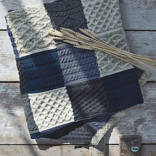 B307854-ONE Patchwork Knit Aran Throw ShamrockGift.com
