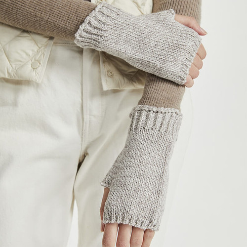 B643371 Merino Wool Irish Fingerless Knit Gloves ShamrockGift.com
