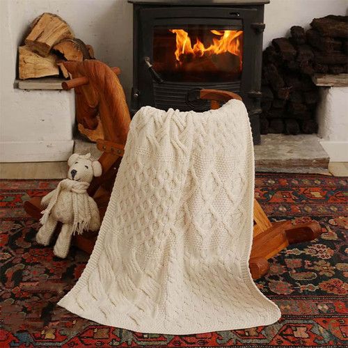 B659 SuperSoft Merino Knit Patch Baby BlanketShamrockGift.com