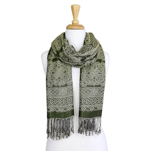 BIL-BC1702-4 Celtic Knot Pashmina Ladies Scarf ShamrockGift.com