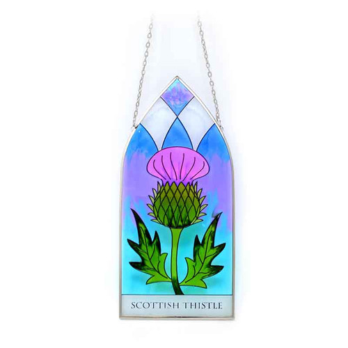 Royal Tara Scottish Thistle Gothic Panel CL-0082-4 Shamrockgift.com
