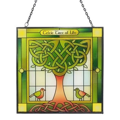 CL-0083-408 Tree of Life Irish Stained Glass  ShamrockGift.com
