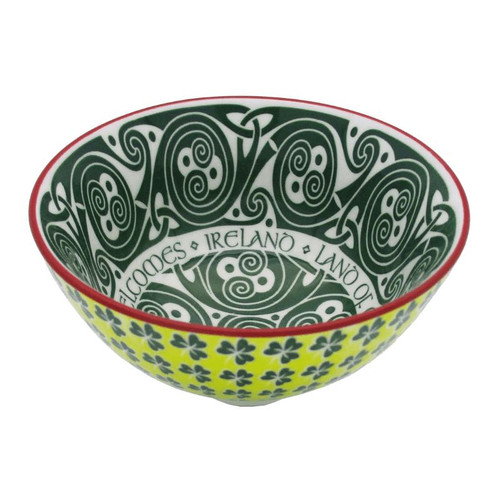 CL-104-12 Ireland Shamrocks & Welcomes Bowl ShamrockGift.Com