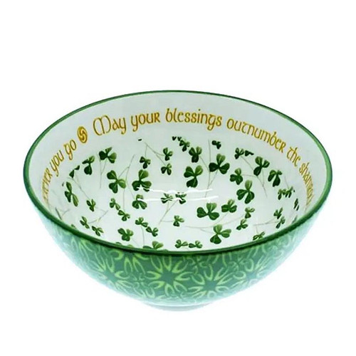CL-104-433 Shamrock Irish Blessing Bowl Shamrockgift.com