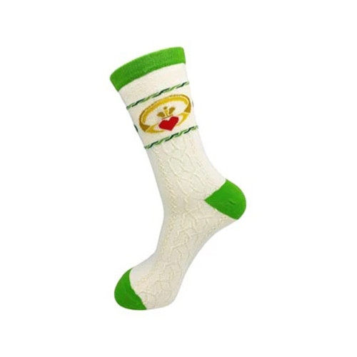 CL-98-537 Adult Cream Claddagh Ring Irish Socks ShamrockGift.com