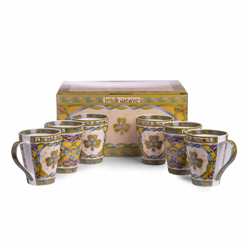 Royal Tara Irish Shamrock Cup Set of 6 CL-Setof6Cups4 ShamrockGift.com