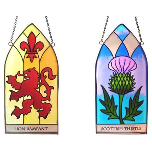 Scotland Gothic Stained Glass Panels Set CL-SG(Setof2)4 Shamrockgift.com
