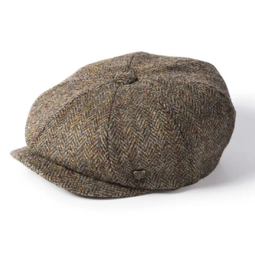 FW-HT8PC-2013 Harris Tweed Newsboy Cap  Brown ShamrockGift.com
