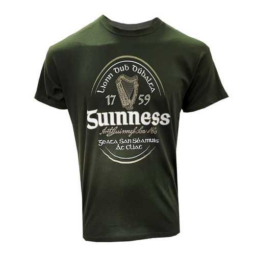G1352 Bottle Guinness Irish Label Tee-Shirt ShamrockGift.com