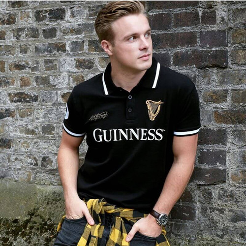G2066 Guinness Black Polo Shirt lifestyle ShamrockGift.com