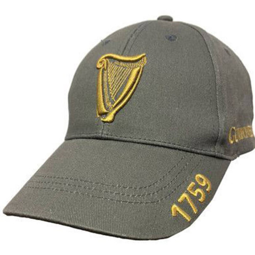 G6262-OS Guinness Grey 1759 Harp Baseball Cap ShamrockGift.com