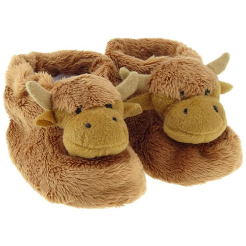 GA-BT1567-001 Highland Cow Scottish Baby Slippers ShamrockGift.com