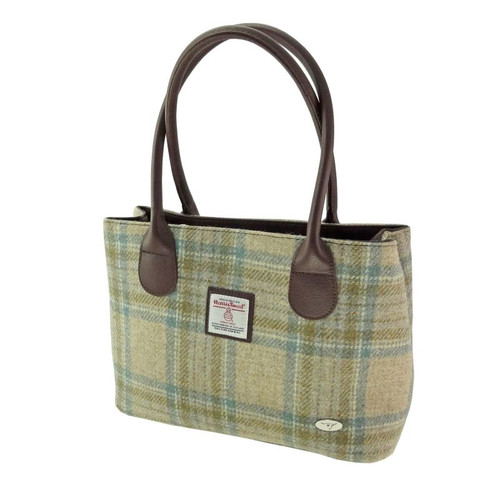 GA-LB1003-COL132-BEIGE STEWART Glen Appin Classic Harris Tweed Handbag ShamrockGift.com