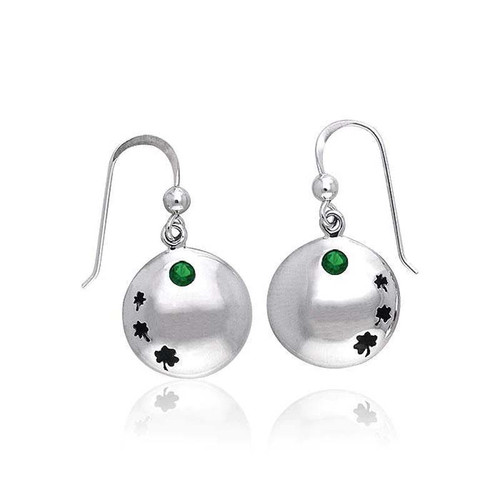 GS-TEGR002127-EGBA-set Irish Celtic Silver Shamrock Earrings ShamrockGift.com