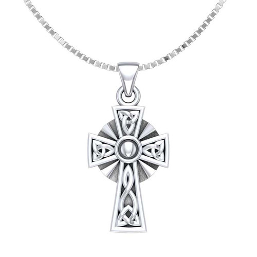 GS-TPDG18061-set Silver Celtic Cross Necklace ShamrockGift.com