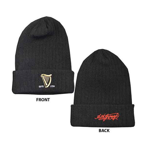 Guinness Signature Black Beanie G6195-OS ShamrockGift.com
