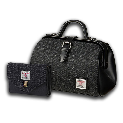 HI-Set-379-BLAHBL00 Islander Harris Tweed Matching Tartan Purse Gift Set ShamrockGift.com