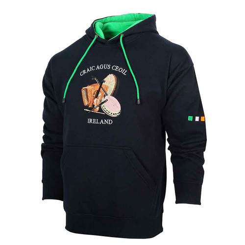 Malham Craic & Ceol Hoody Navy HICC-NAVY ShamrockGift.com