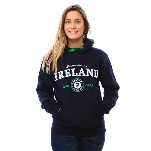 Malham Ireland Limited Edition Navy Hoodie HLEIRE ShamrockGift.com