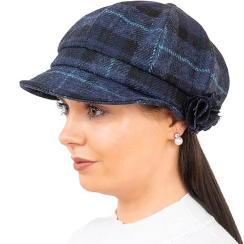 HOF-SHANPNW Sky Color Irish Wool Ladies Newsboy Hat Sky ShamrockGift.com