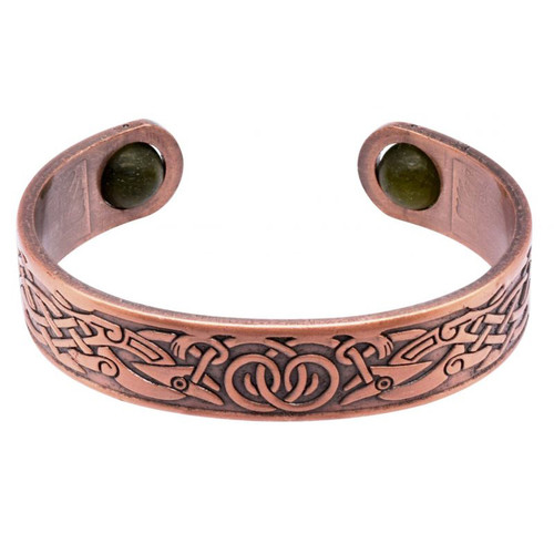 JCW-77903 Copper Tone Bracelet With Connemara Marble Beads ShamrockGift.com