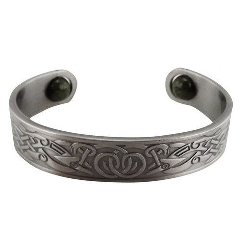 JCW-77907 Silver Tone Bracelet With Connemara Marble Beads ShamrockGift.com