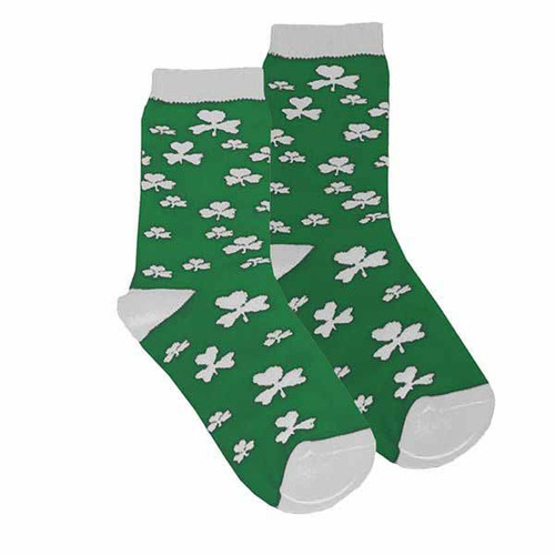 Traditional Craft Limited Green Shamrock Kids Socks T7434  ShamrockGift.com