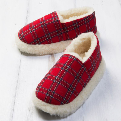 LV-CS-LV Classic Irish Wool Slippers Red ShamrockGift.com