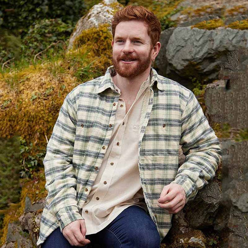 LV-FLFS-Lv5  Irish Flannel Fleece Lined Grandfather Shirt ShamrockGift.com