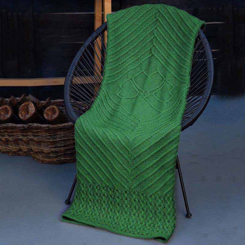 SAOL Merino Wool Throw MT123 Green ShamrockGift.com