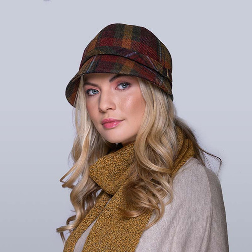 MWFH321 Women's Tweed Flapper Hat Fall Plaid Lifestyle ShamrockGift