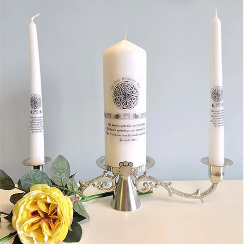 Mullingar Pewter Claddagh Unity Candle Holder P100 ShamrockGift.com