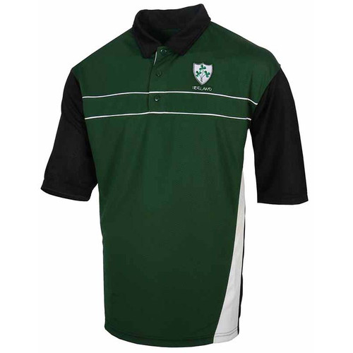 Malham USA RUGBY SHAMROCK BREATHLITE POLO PBRRSN-DARKGR Close Up ShamrockGift.com