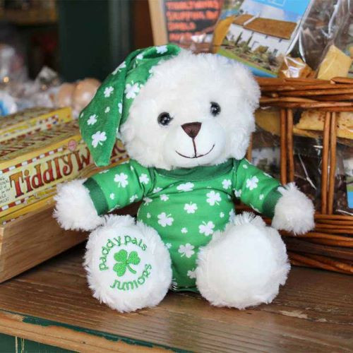 PP-2010 Irish Soft Toy White Teddy Bear 2 Shamrockgift.com