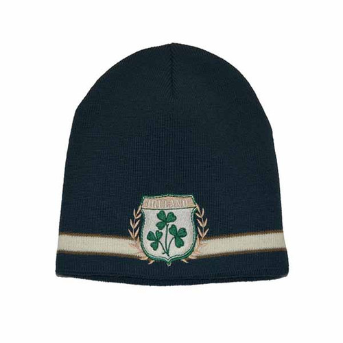 Embroidered Ireland Crest Knit Hat ShamrockGift.com