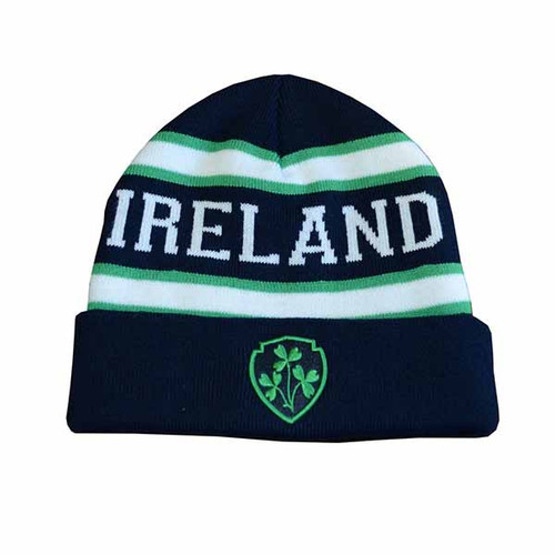 Ireland Knitted Hat Front View White background ShamrockGift.com