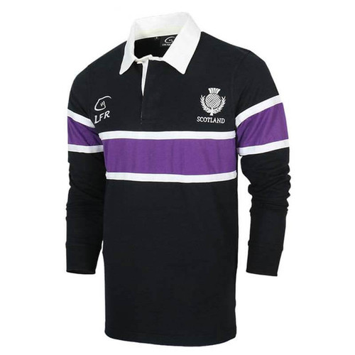 Malham USA Scotland Rugby Long Sleeve Shirt RSLSN-NAVY ShamrockGift.com